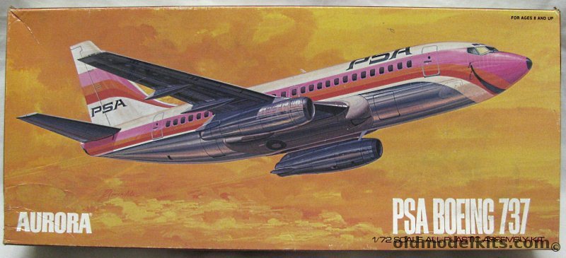 Aurora 1/72 Boeing 737 PSA, 387 plastic model kit